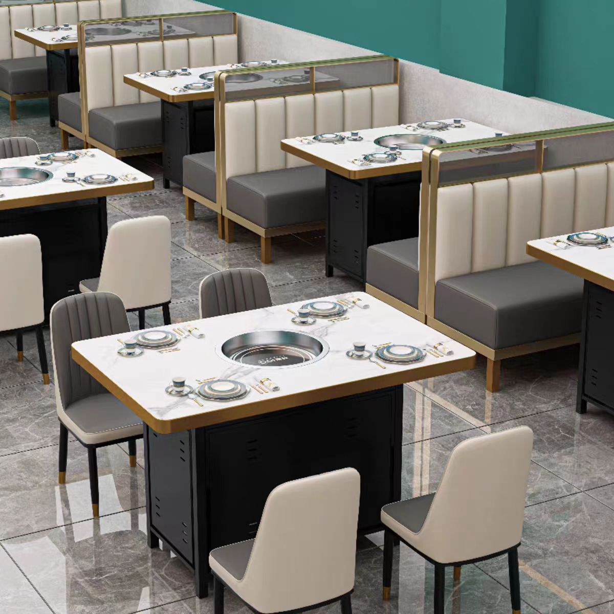 Restaurant Indoor Barbecue Table set Restaurant Indoor Barbecue Table set